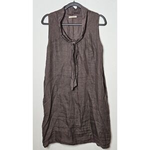 Francesca Bettini Made in Italy 100% Linen‎ Sleeveless Dress Gray Lg Minimalist